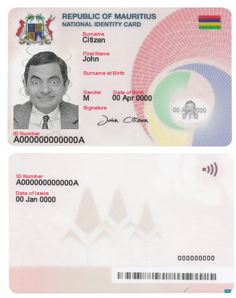 Download Mauritius ID Photoshop template